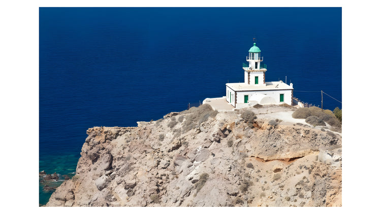 A picture of the Akrotiri lighthouse in Santorini